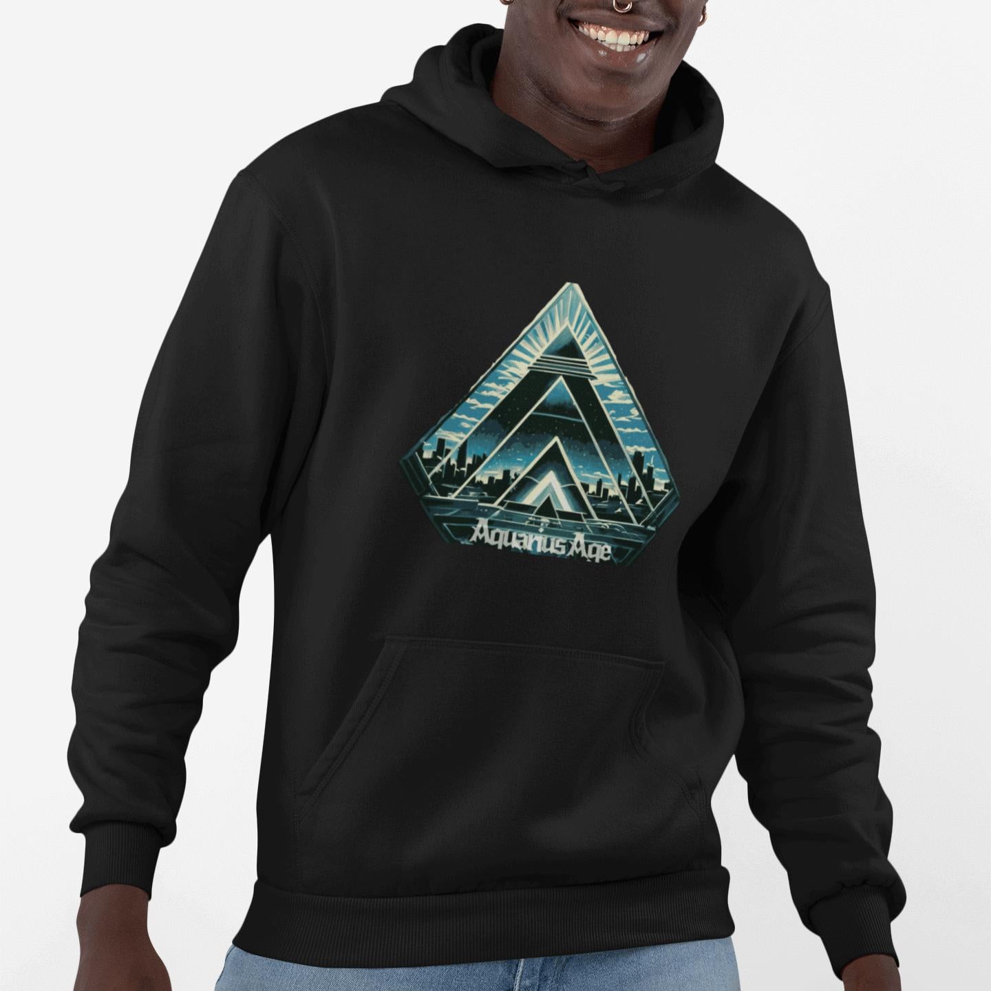 Aquarius Age Hoodie – Digital Pyramid | Artists’ Armory