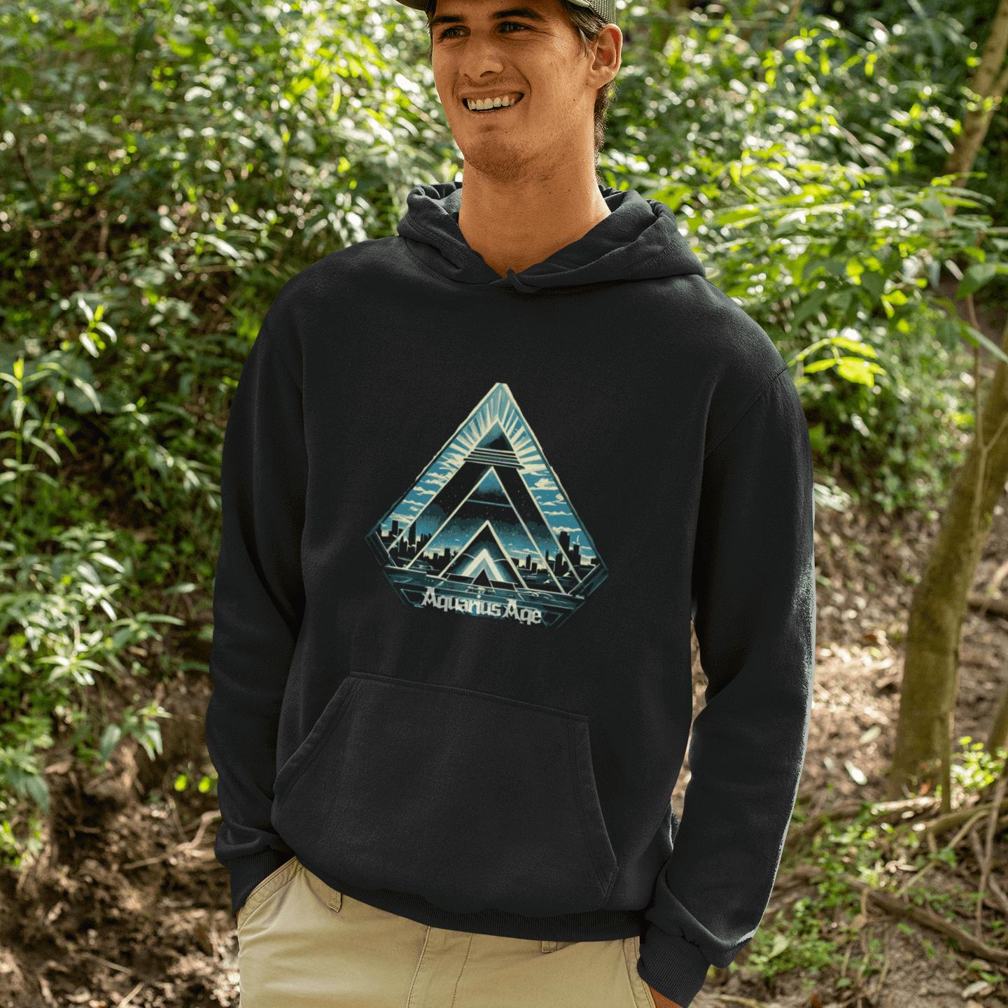 Aquarius Age Hoodie – Digital Pyramid | Artists’ Armory