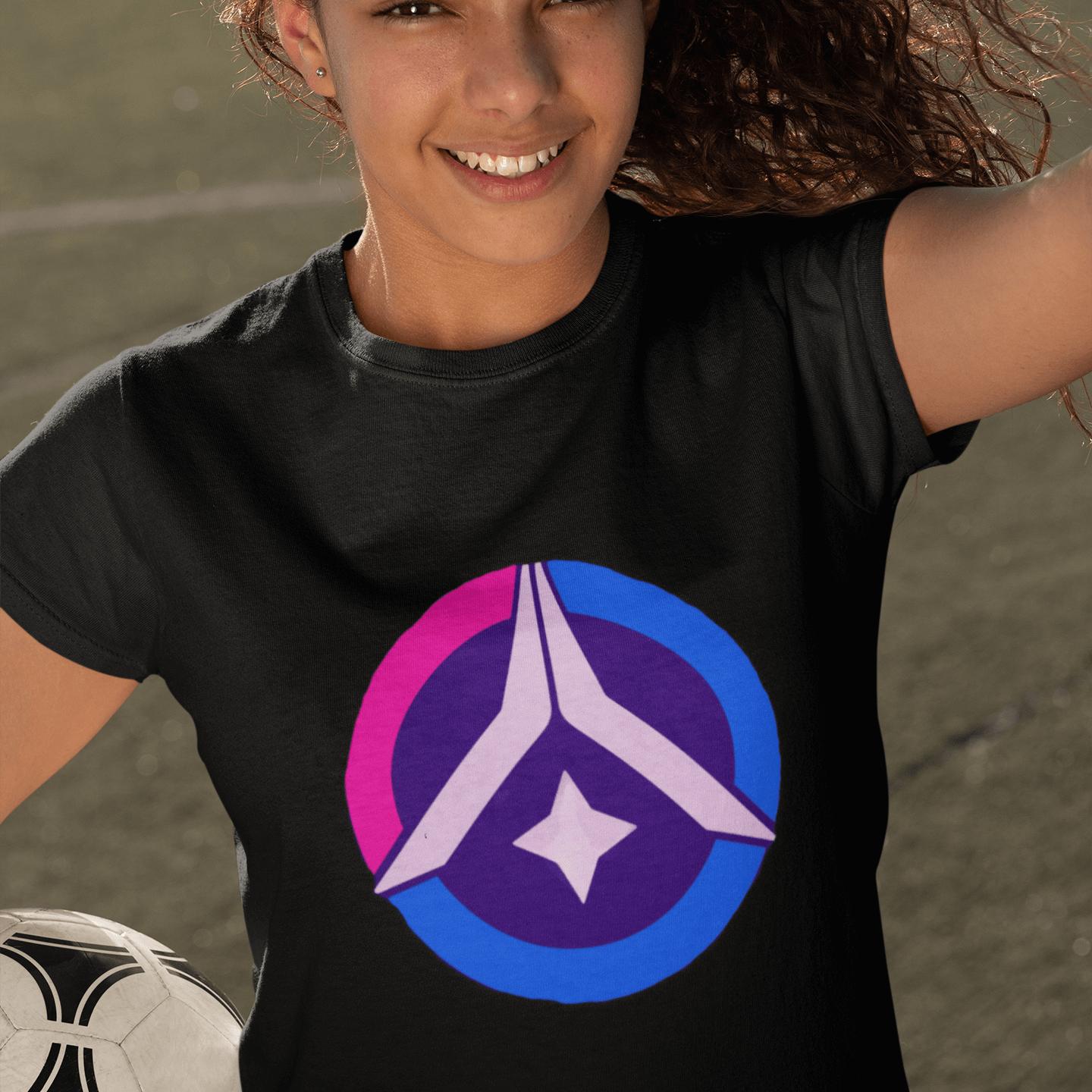 Cosmic Prayer Youth Tee – Pink & Blue Pop | Artists’ Armory