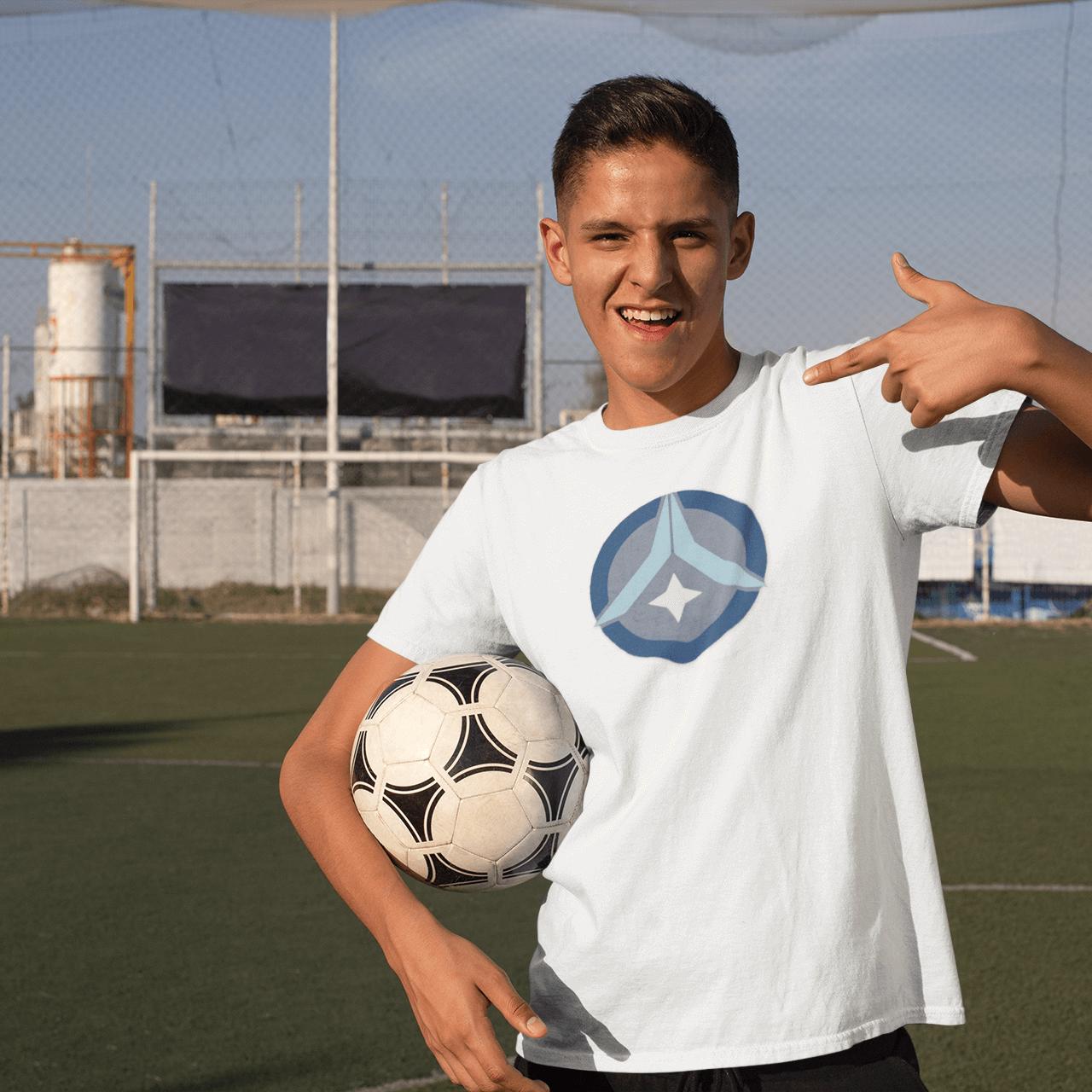 Cosmic Prayer Youth Tee – Tropical Blue | Artists’ Armory