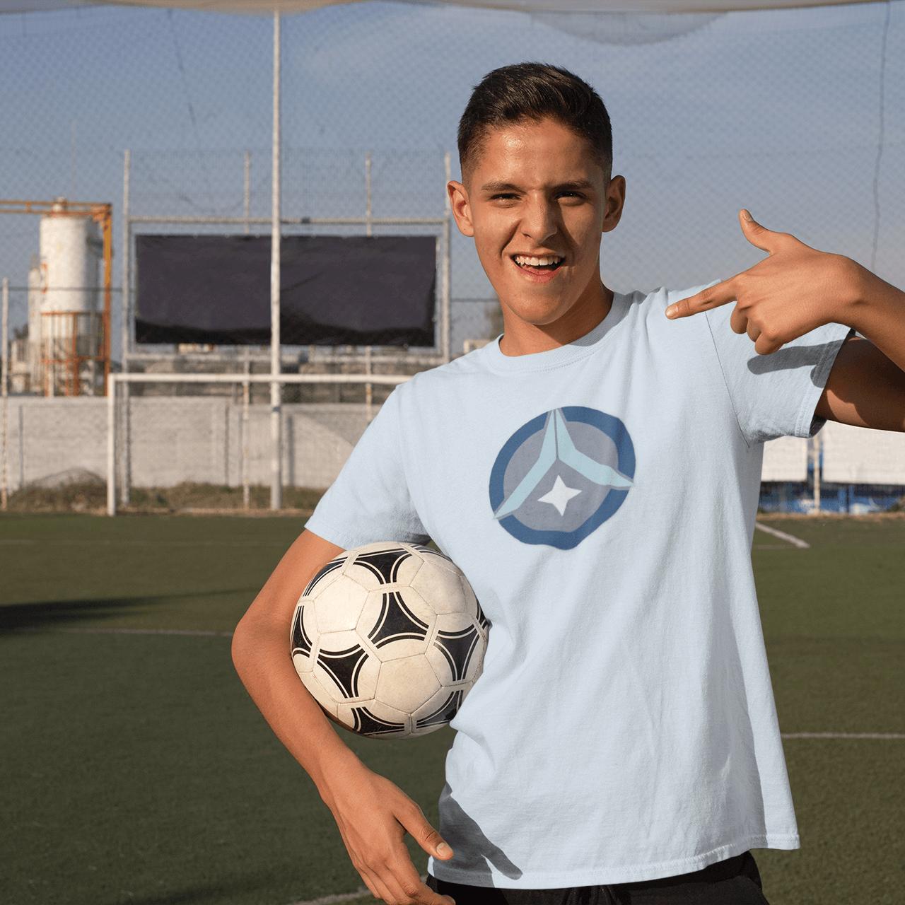 Cosmic Prayer Youth Tee – Tropical Blue | Artists’ Armory