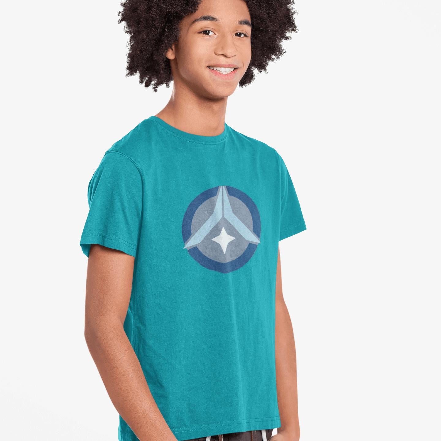Cosmic Prayer Youth Tee – Tropical Blue | Artists’ Armory