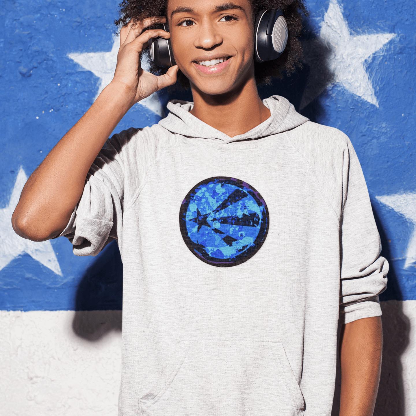 Cosmic Star Youth Hoodie – Blue Graphic | Artists' Armory