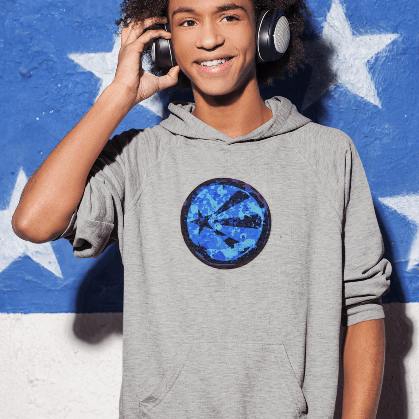 Cosmic Star Youth Hoodie – Blue Graphic | Artists' Armory