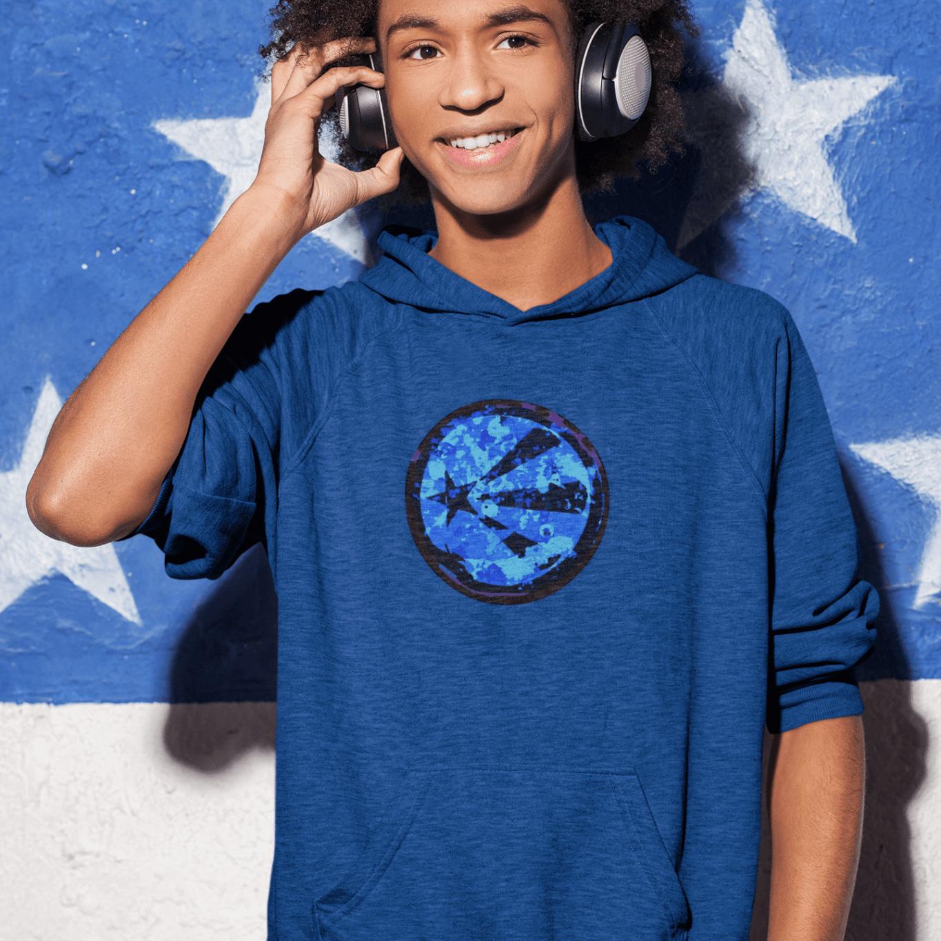 Cosmic Star Youth Hoodie – Blue Graphic | Artists' Armory
