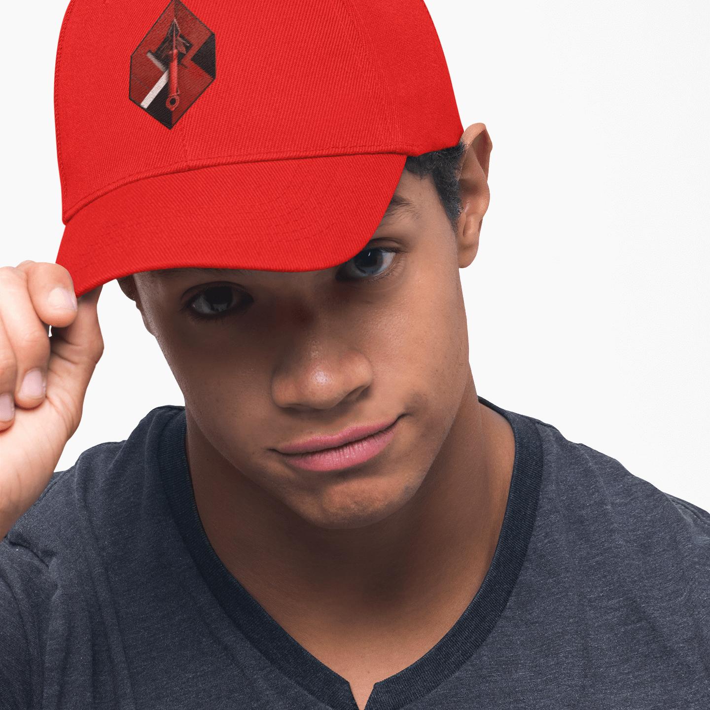 Cyber Hexa Shield Red-Black Hat | Artists' Armory