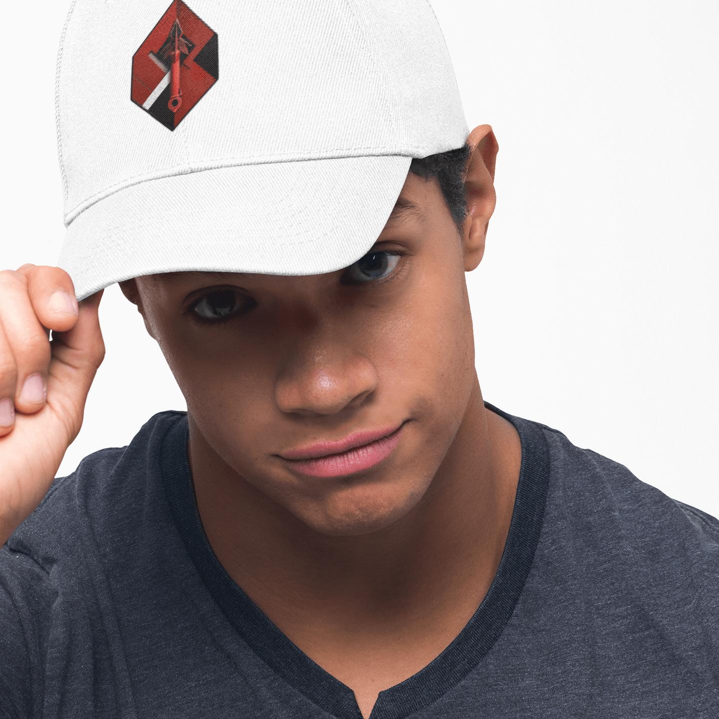 Cyber Hexa Shield Red-Black Hat | Artists' Armory