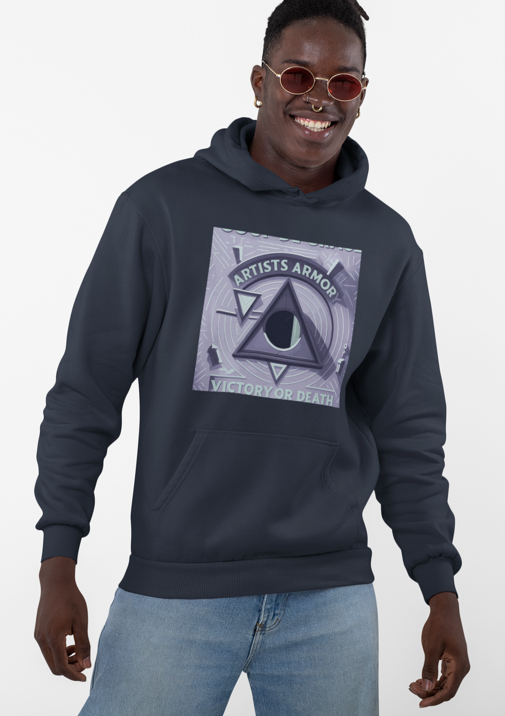 Fly Pyramid Hoodie | Indigo Cosmic Streetwear | Artists' Armory