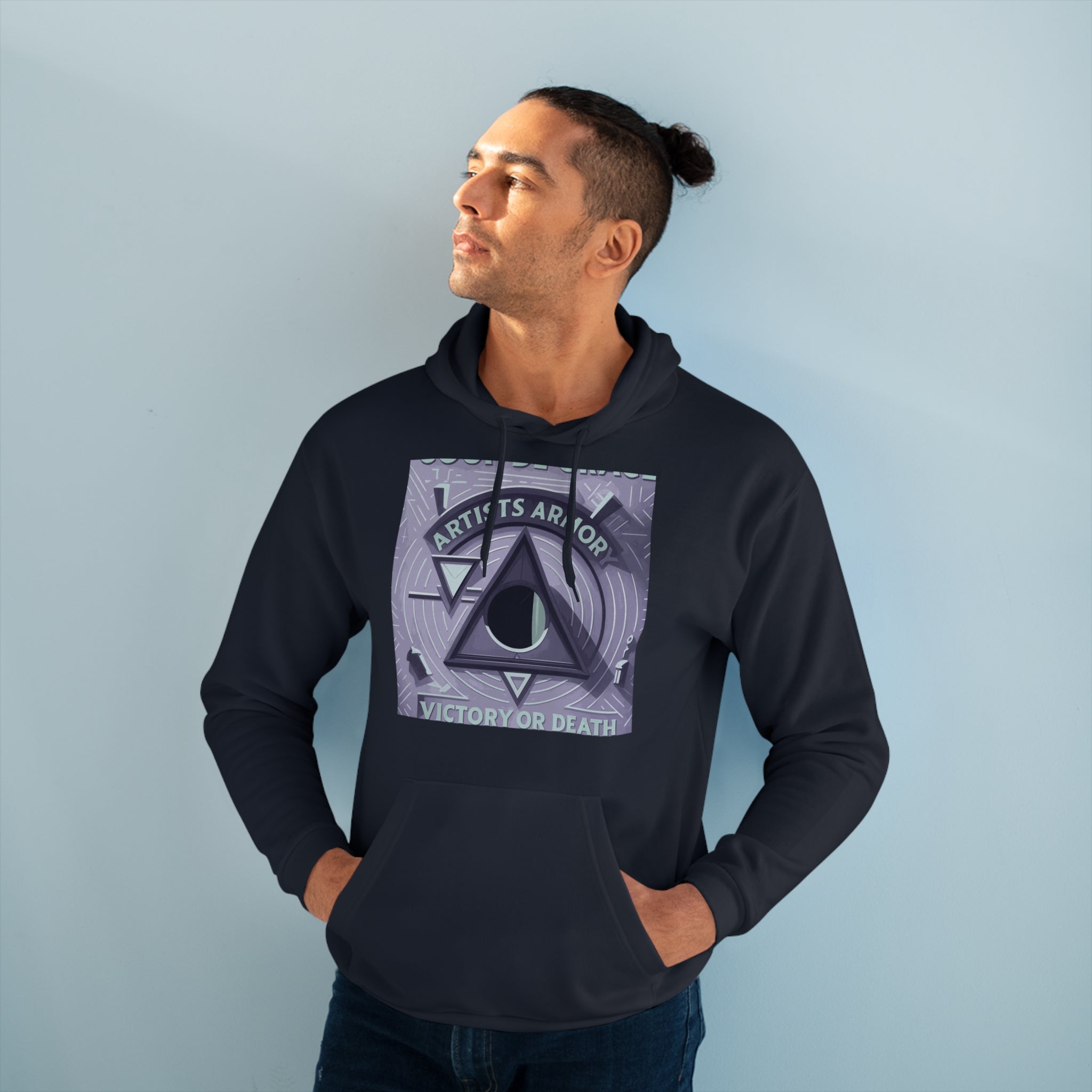 Fly Pyramid Hoodie | Indigo Cosmic Streetwear | Artists' Armory