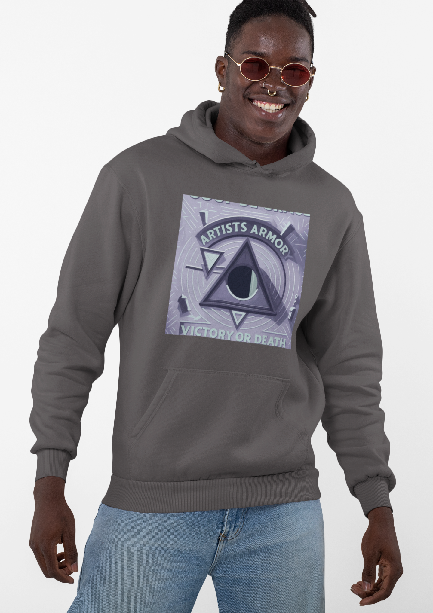 Fly Pyramid Hoodie | Indigo Cosmic Streetwear | Artists' Armory