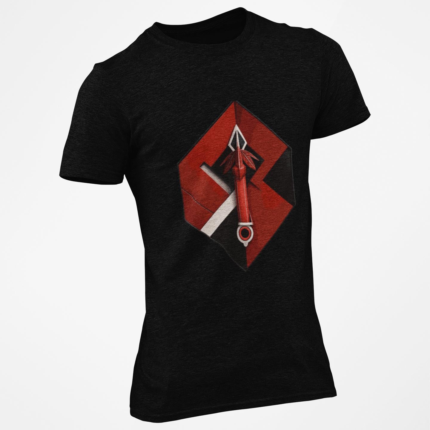 Hexa-Shield Red Digital Art T-Shirt | Artists' Armory