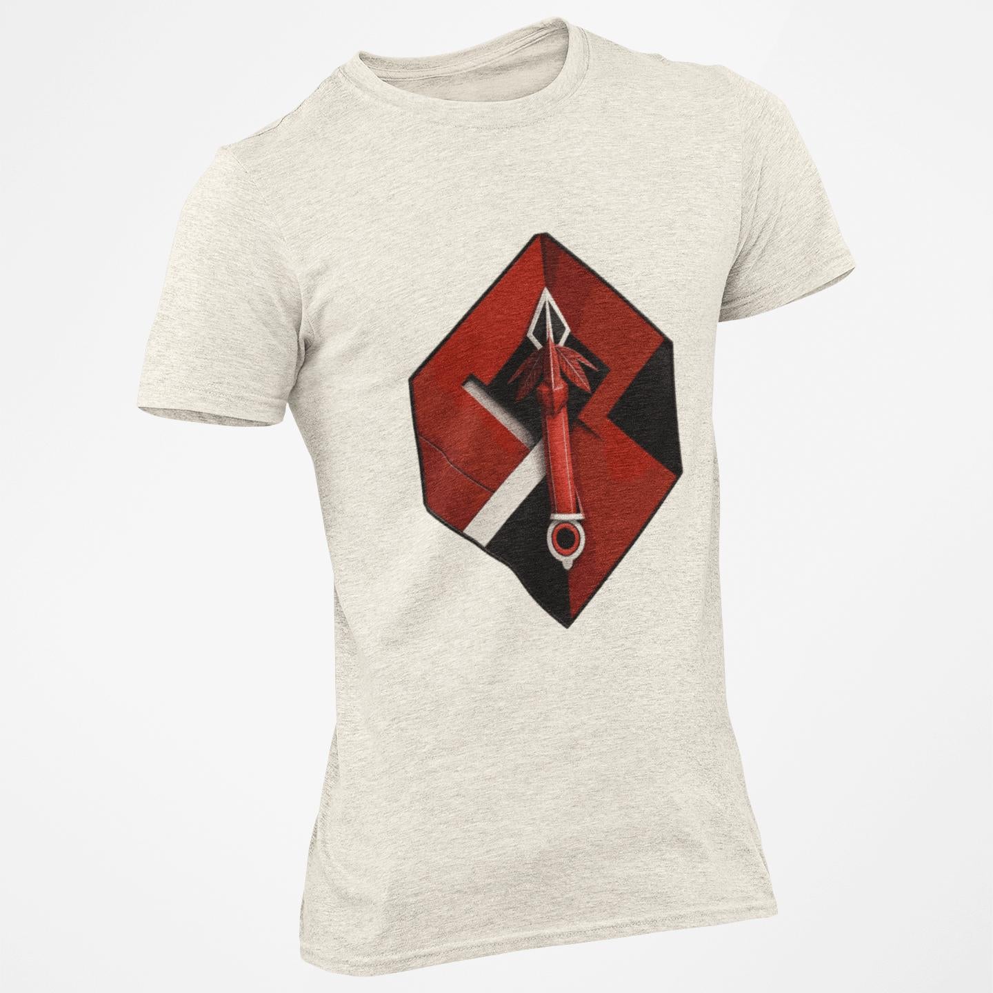 Hexa-Shield Red Digital Art T-Shirt | Artists' Armory