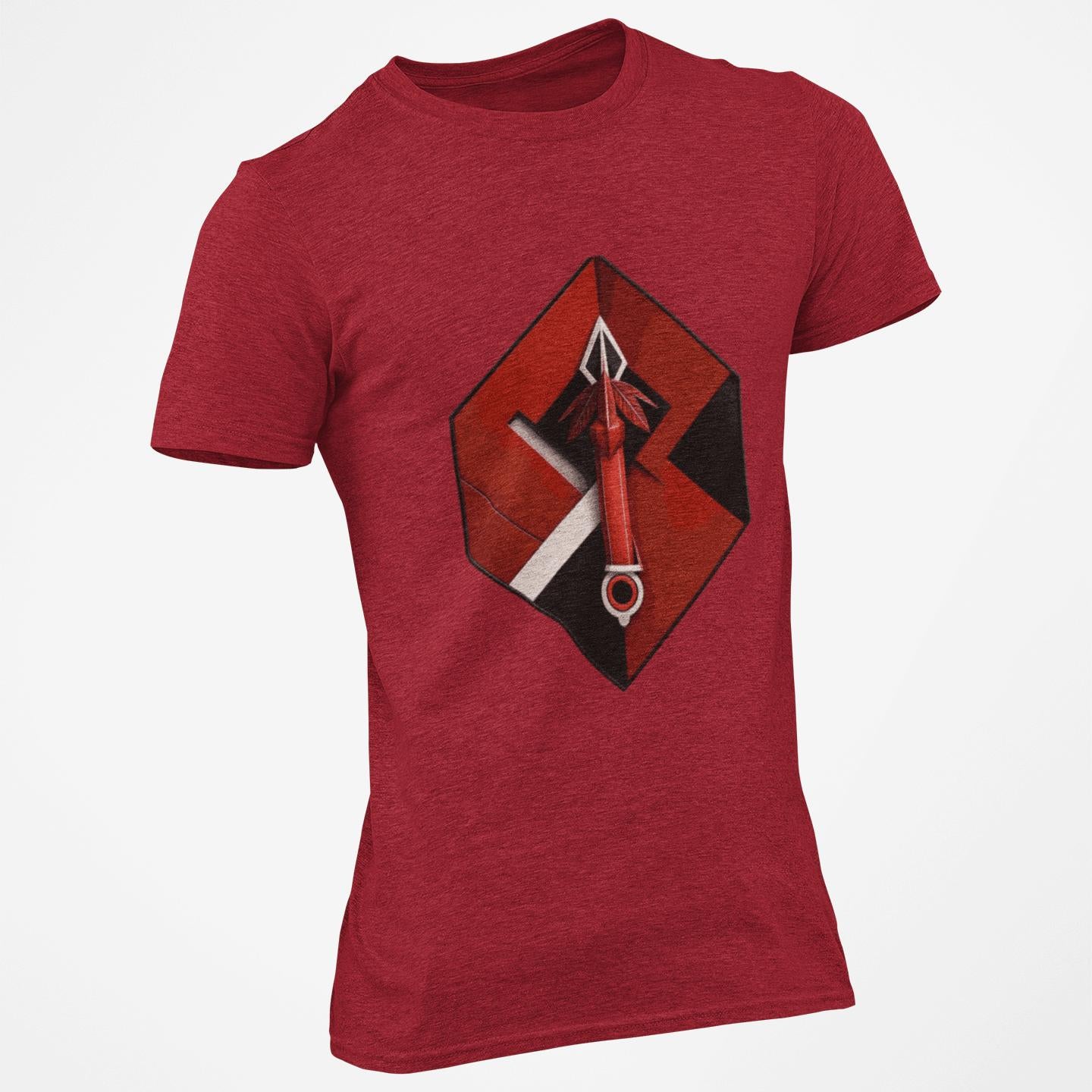 Hexa-Shield Red Digital Art T-Shirt | Artists' Armory