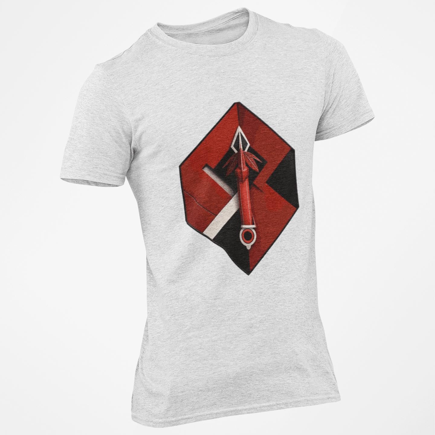 Hexa-Shield Red Digital Art T-Shirt | Artists' Armory