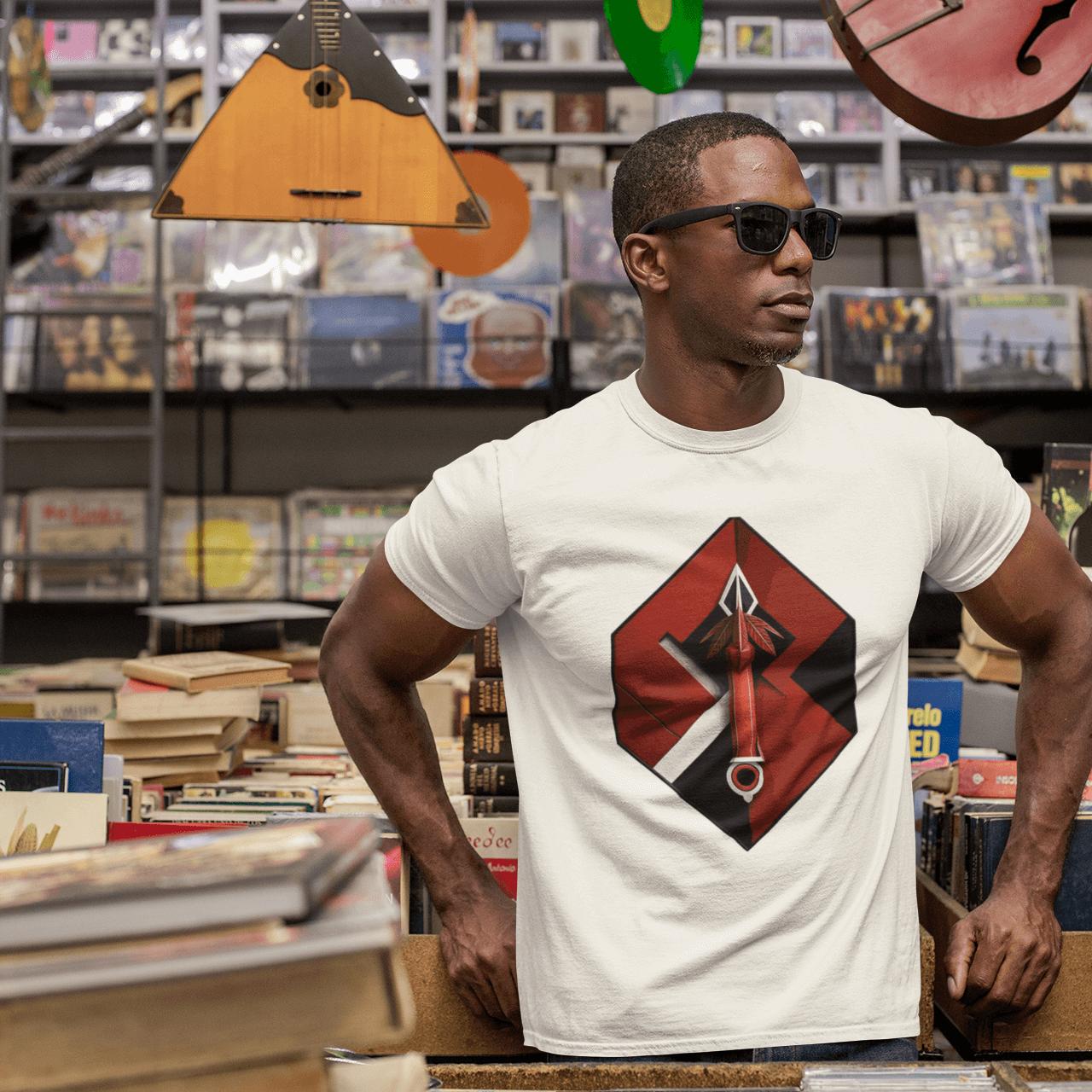 Hexa-Shield Red Digital Art T-Shirt | Artists' Armory