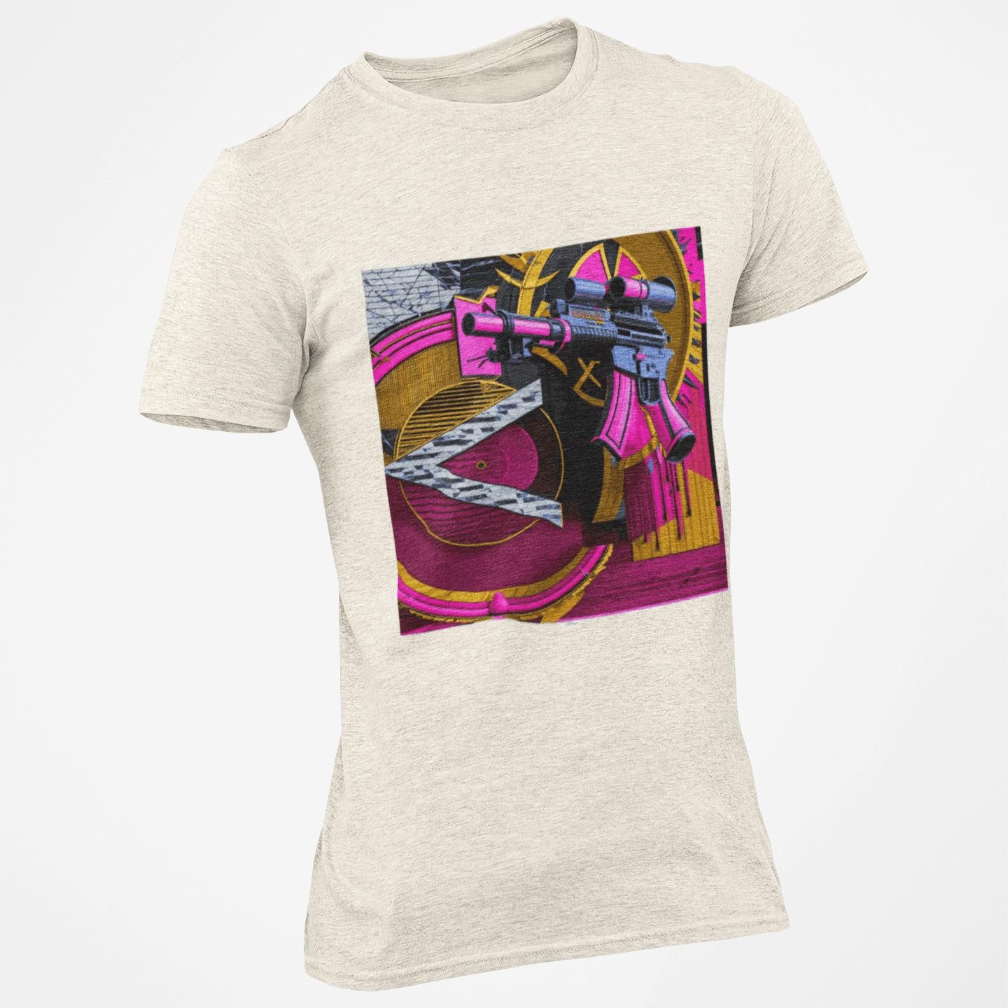 Machine Gun As Art T-Shirt in Pink | Artists’ Armory