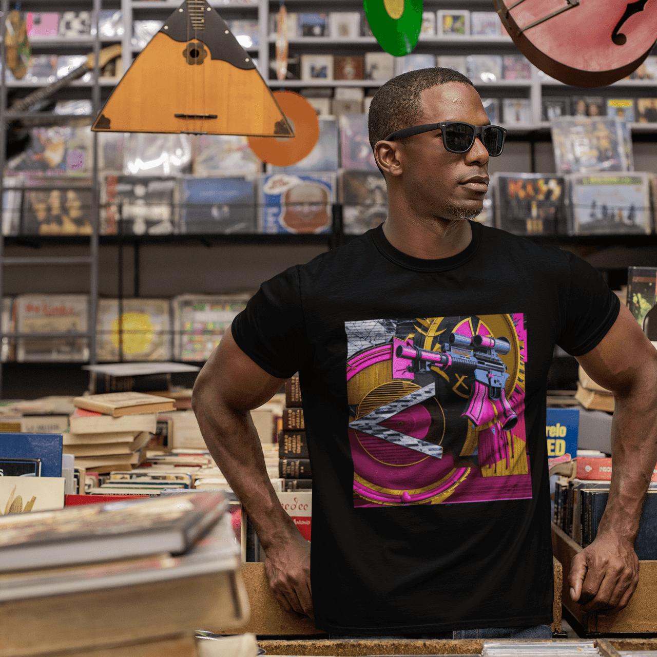 Machine Gun As Art T-Shirt in Pink | Artists’ Armory