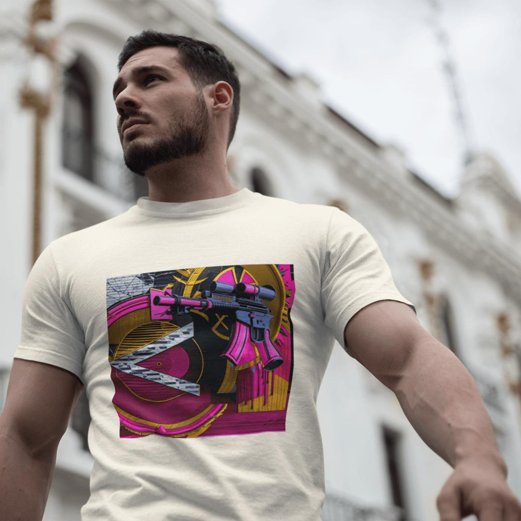 Machine Gun As Art T-Shirt in Pink | Artists’ Armory