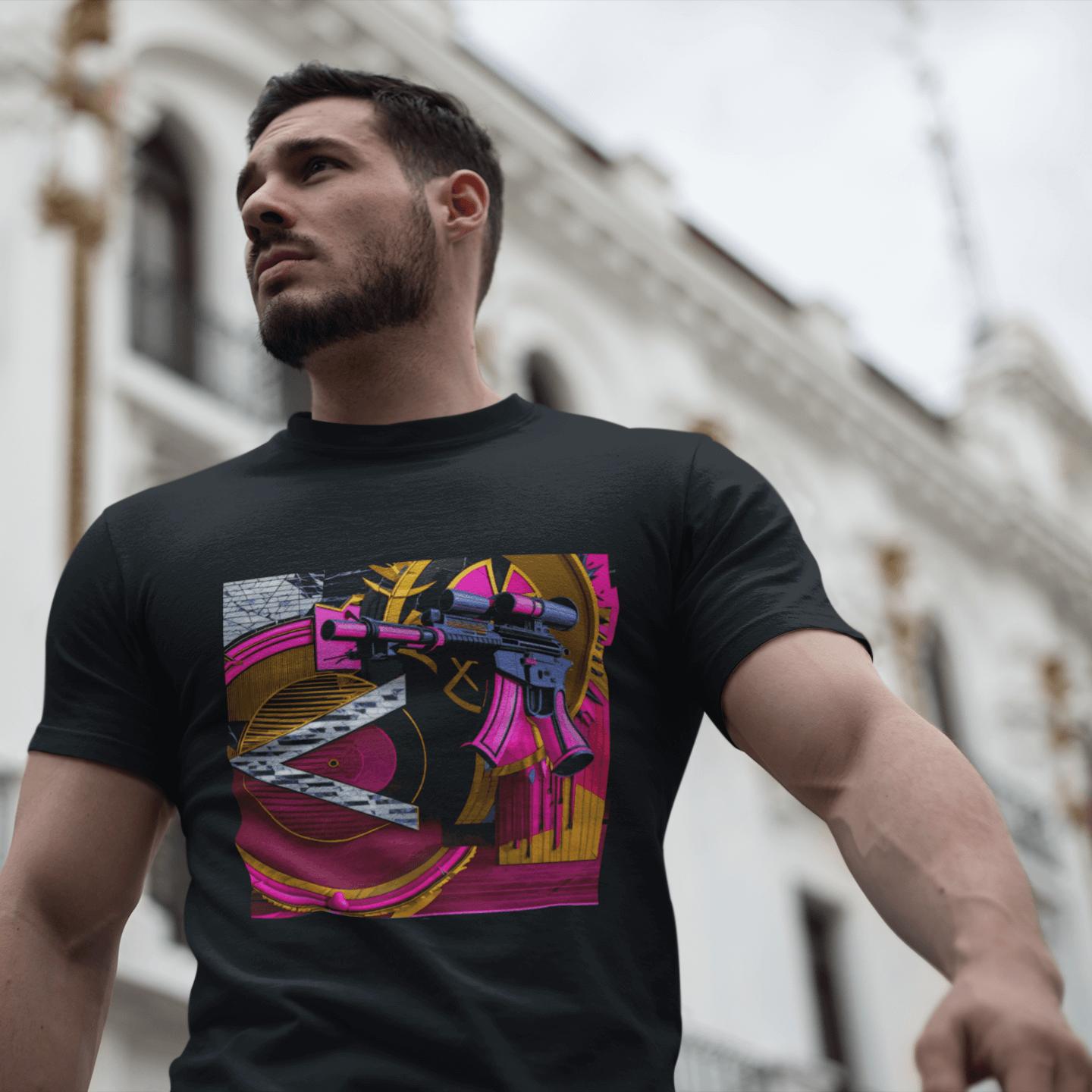 Machine Gun As Art T-Shirt in Pink | Artists’ Armory