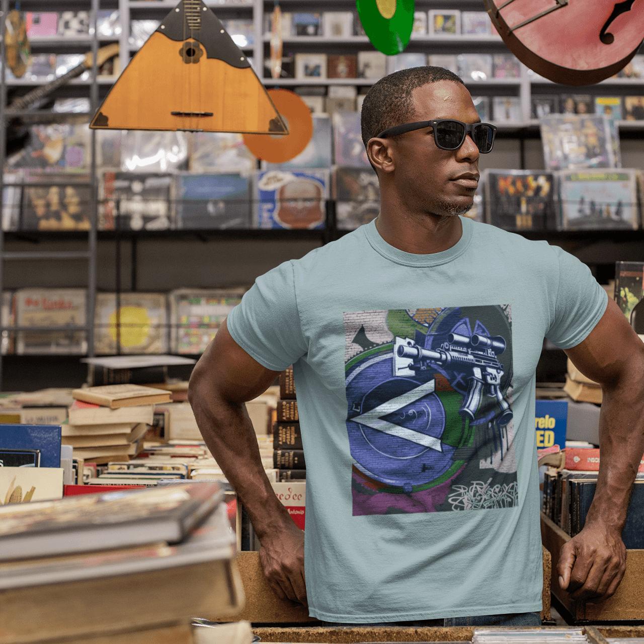 Machine Gun Expressionism Tee – Blue | Artists’ Armory