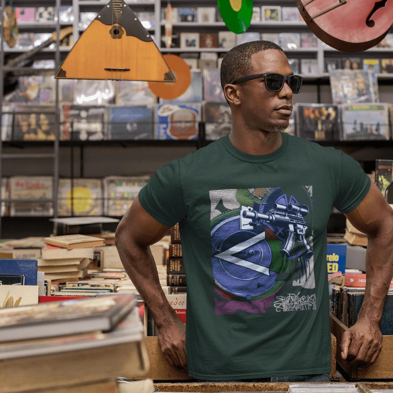 Machine Gun Expressionism Tee – Blue | Artists’ Armory
