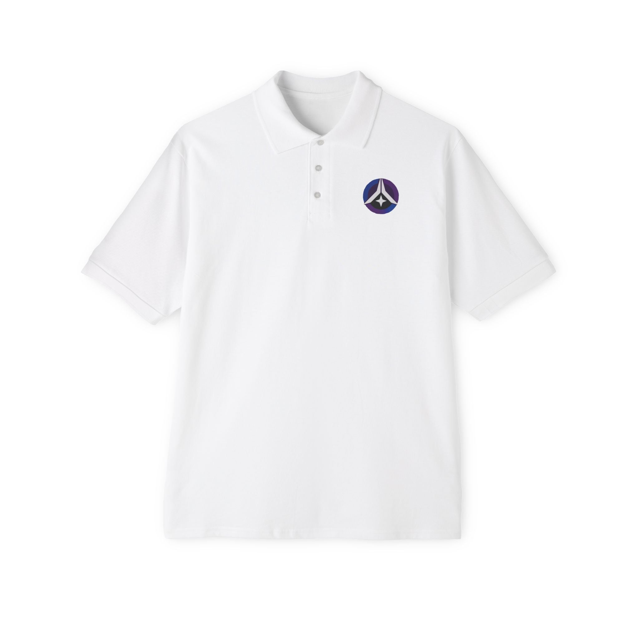 Men's Polo - Cosmic Peace Symbol - Blue/Purple Edition