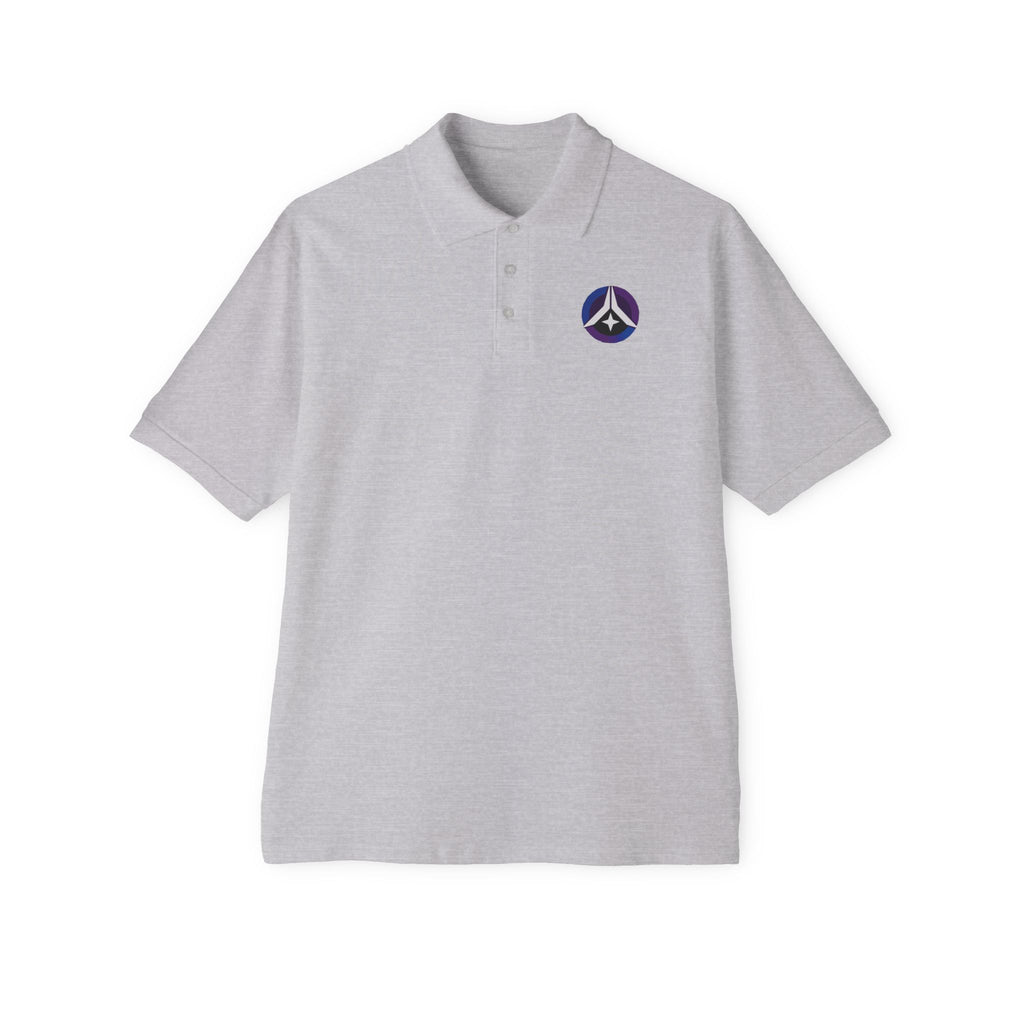 Men's Polo - Cosmic Peace Symbol - Blue/Purple Edition