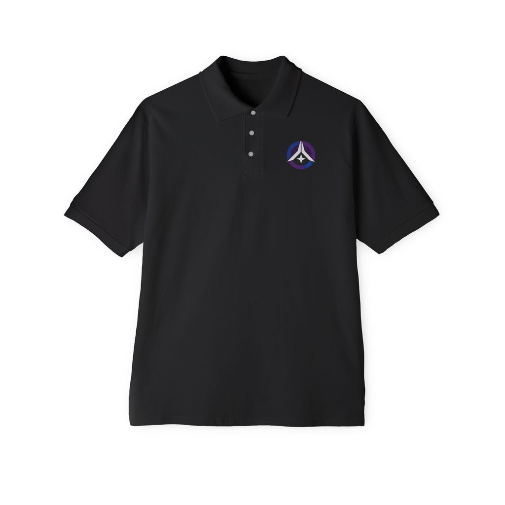Men's Polo - Cosmic Peace Symbol - Blue/Purple Edition
