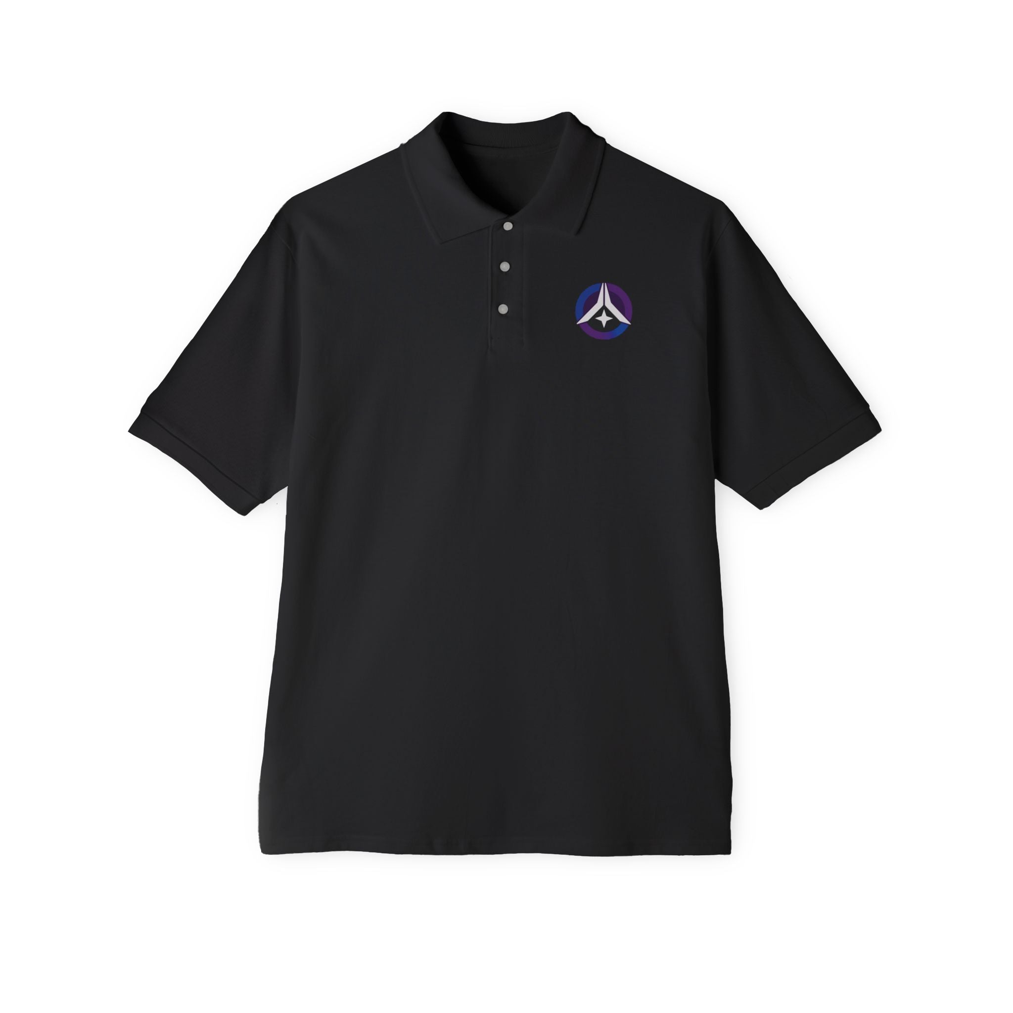 Men's Polo - Cosmic Peace Symbol - Blue/Purple Edition