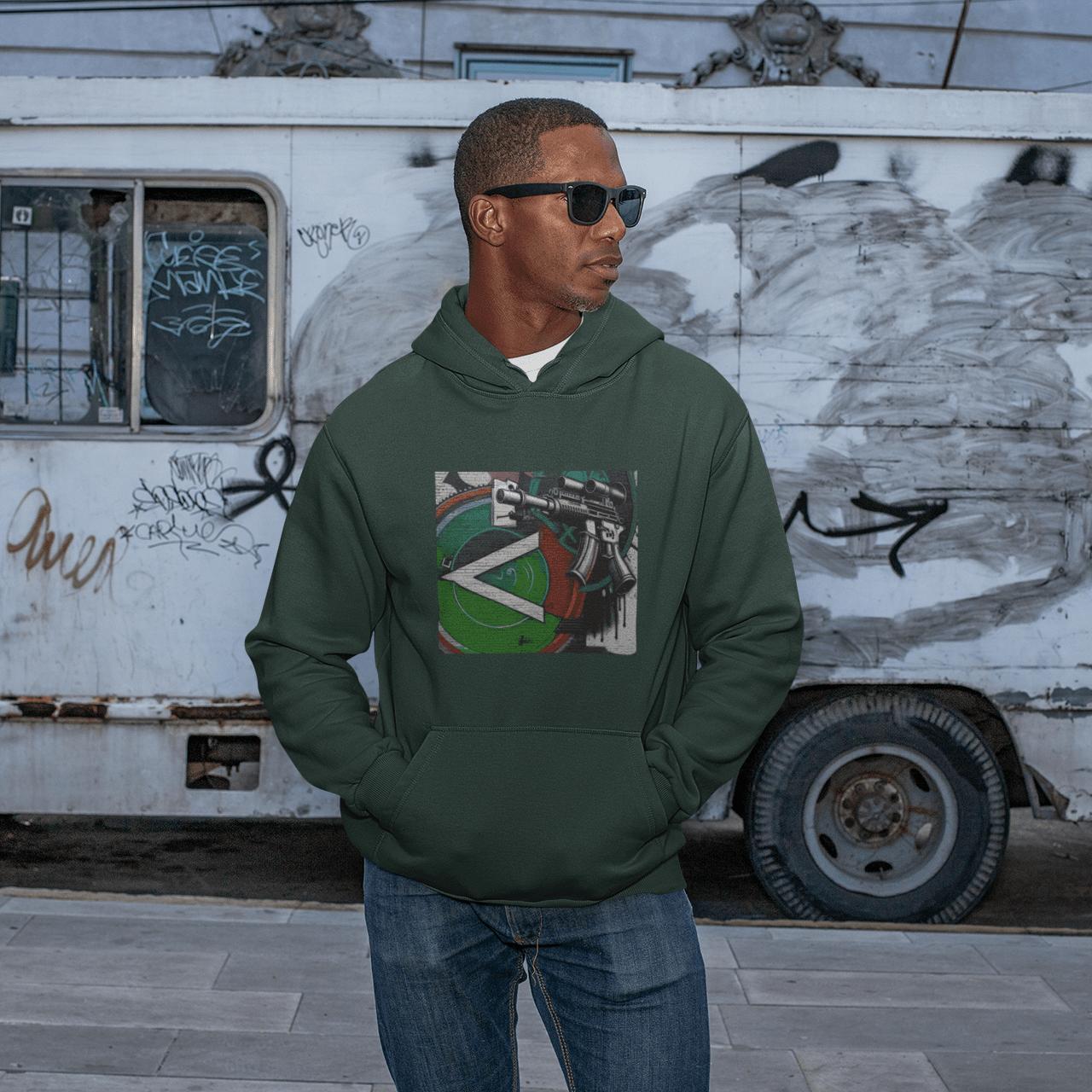 Military Green Machine Gun as Art Hoodie | Artists' Armory