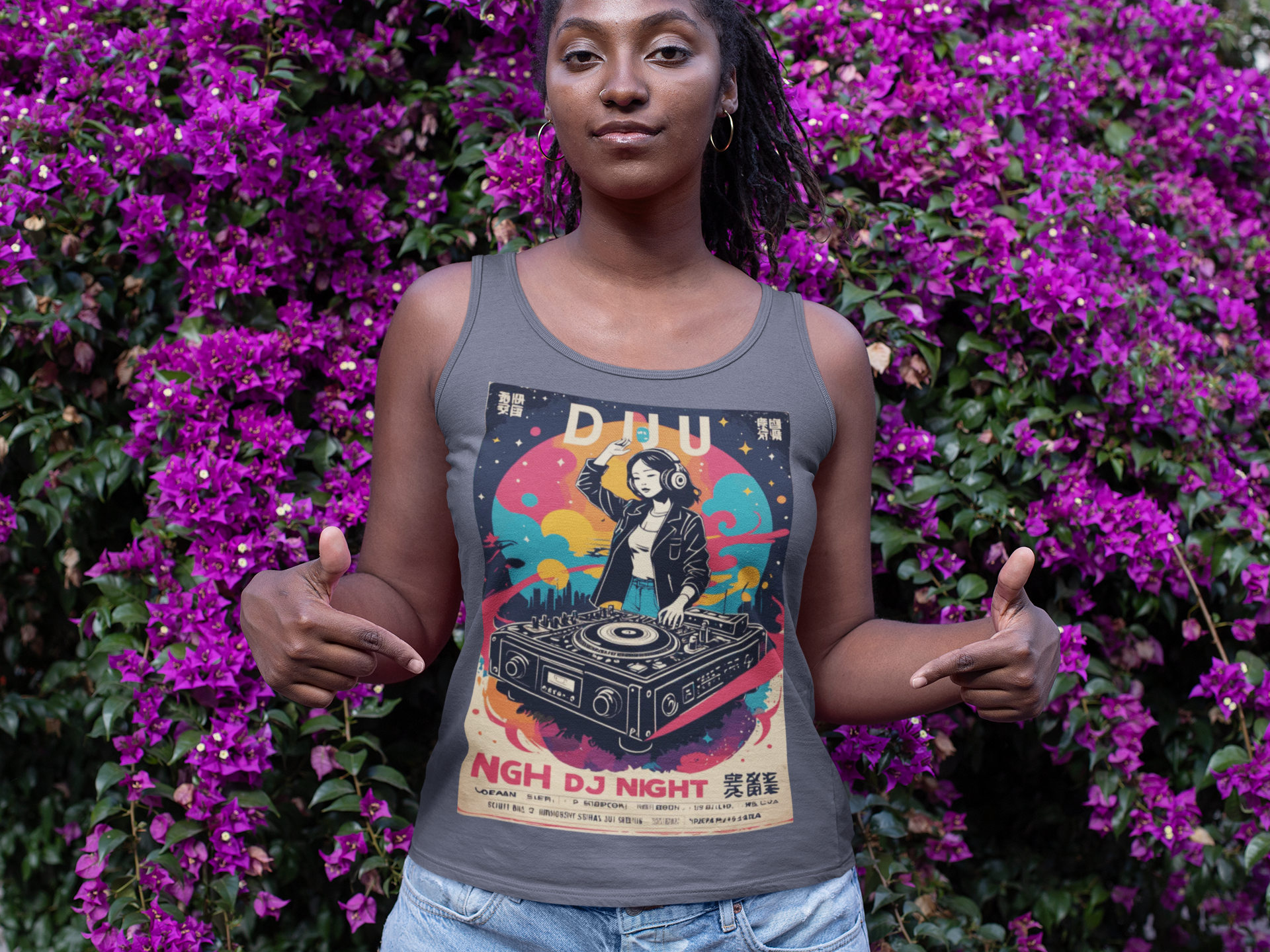 🎧 Retro DJ Night Tank Top | Artists’ Armory