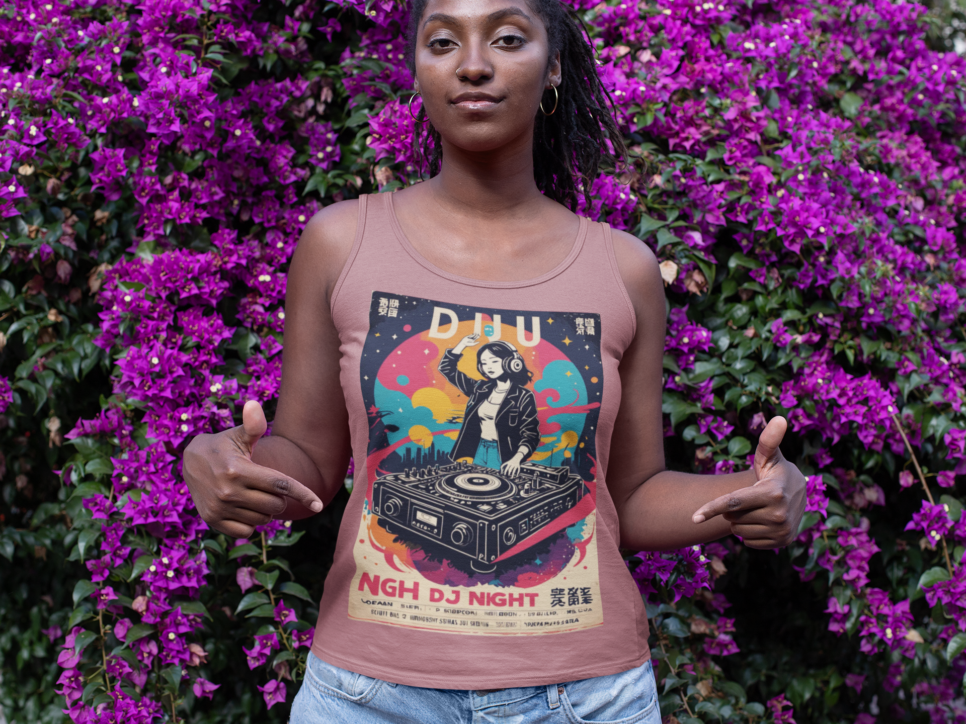 🎧 Retro DJ Night Tank Top | Artists’ Armory