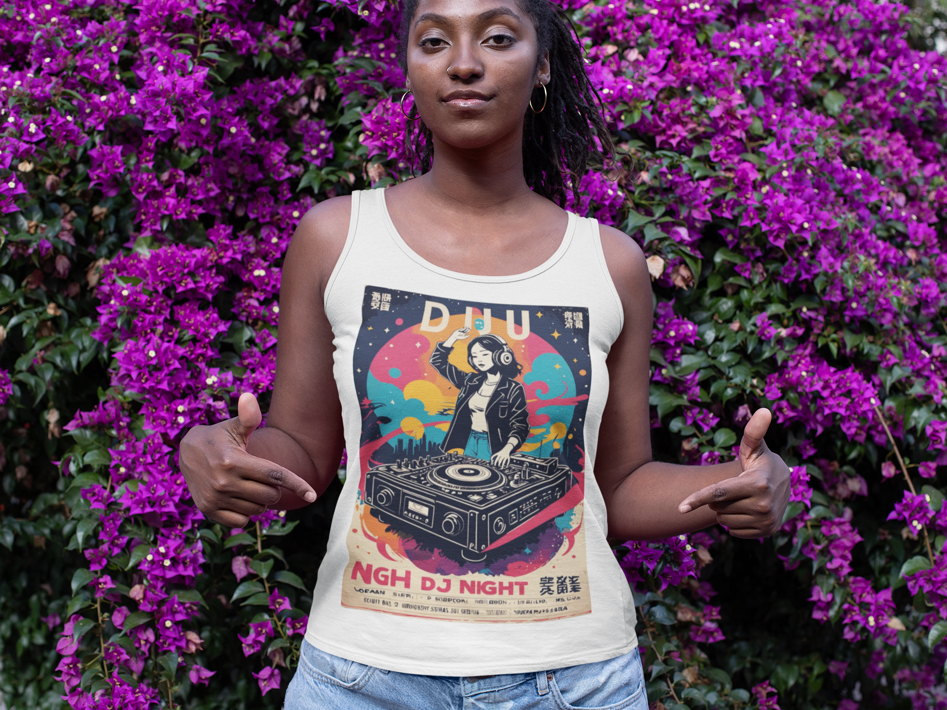 🎧 Retro DJ Night Tank Top | Artists’ Armory