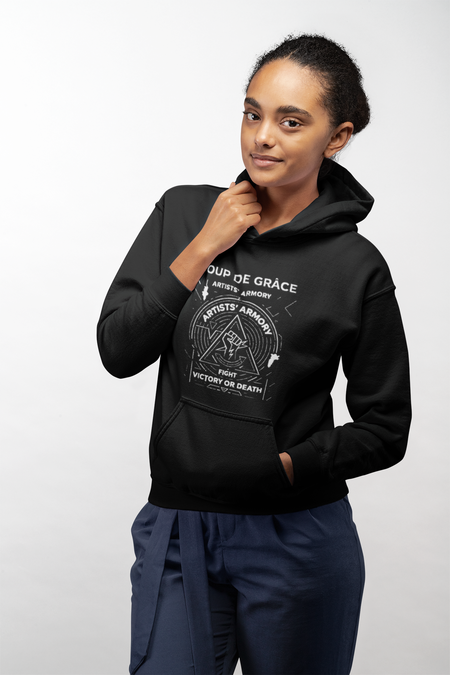 Women’s Victory or Death Midnite Crop Hoodie | Artists’ Armory