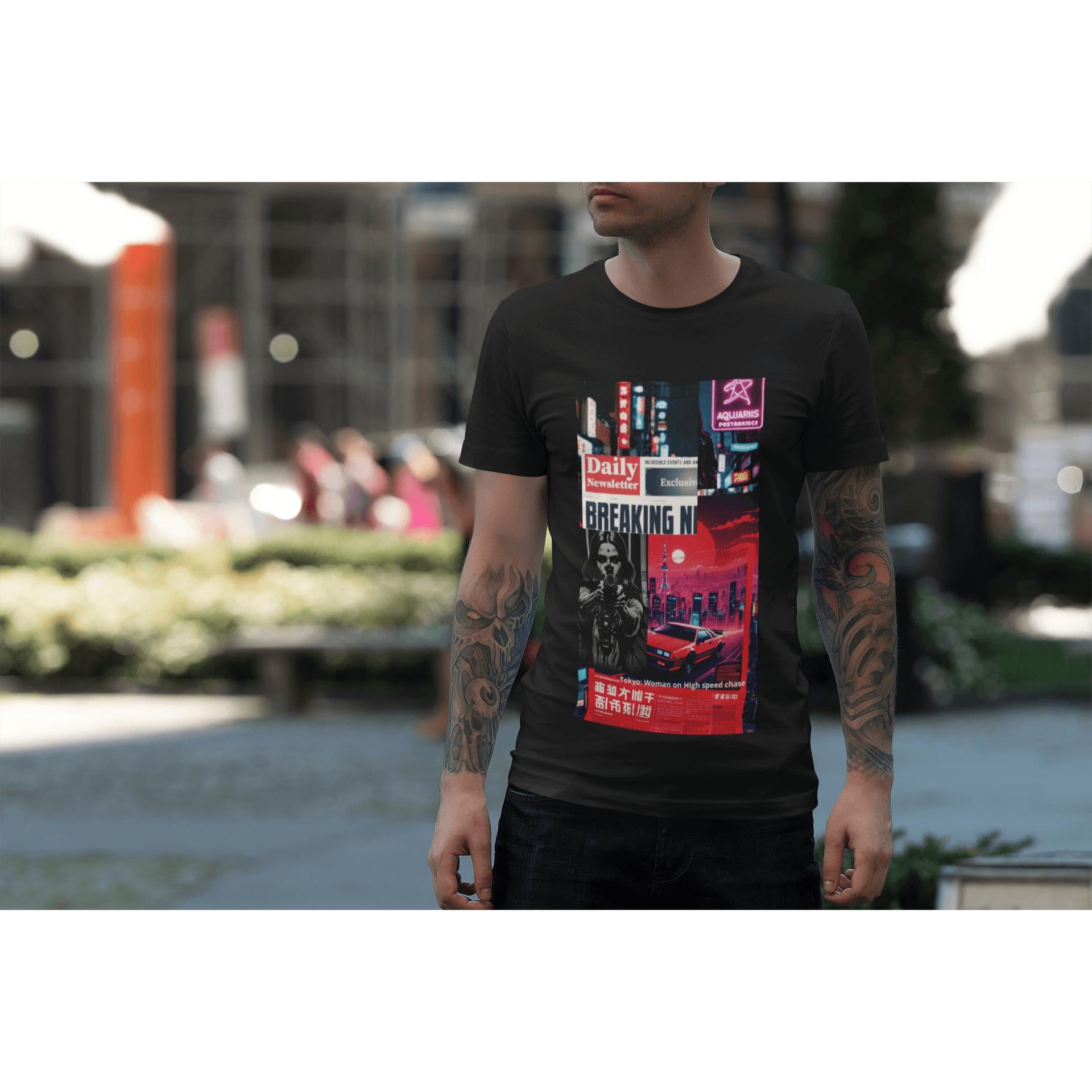 Y2K Tokyo Skyline Graphic T-Shirt | Artists’ Armory