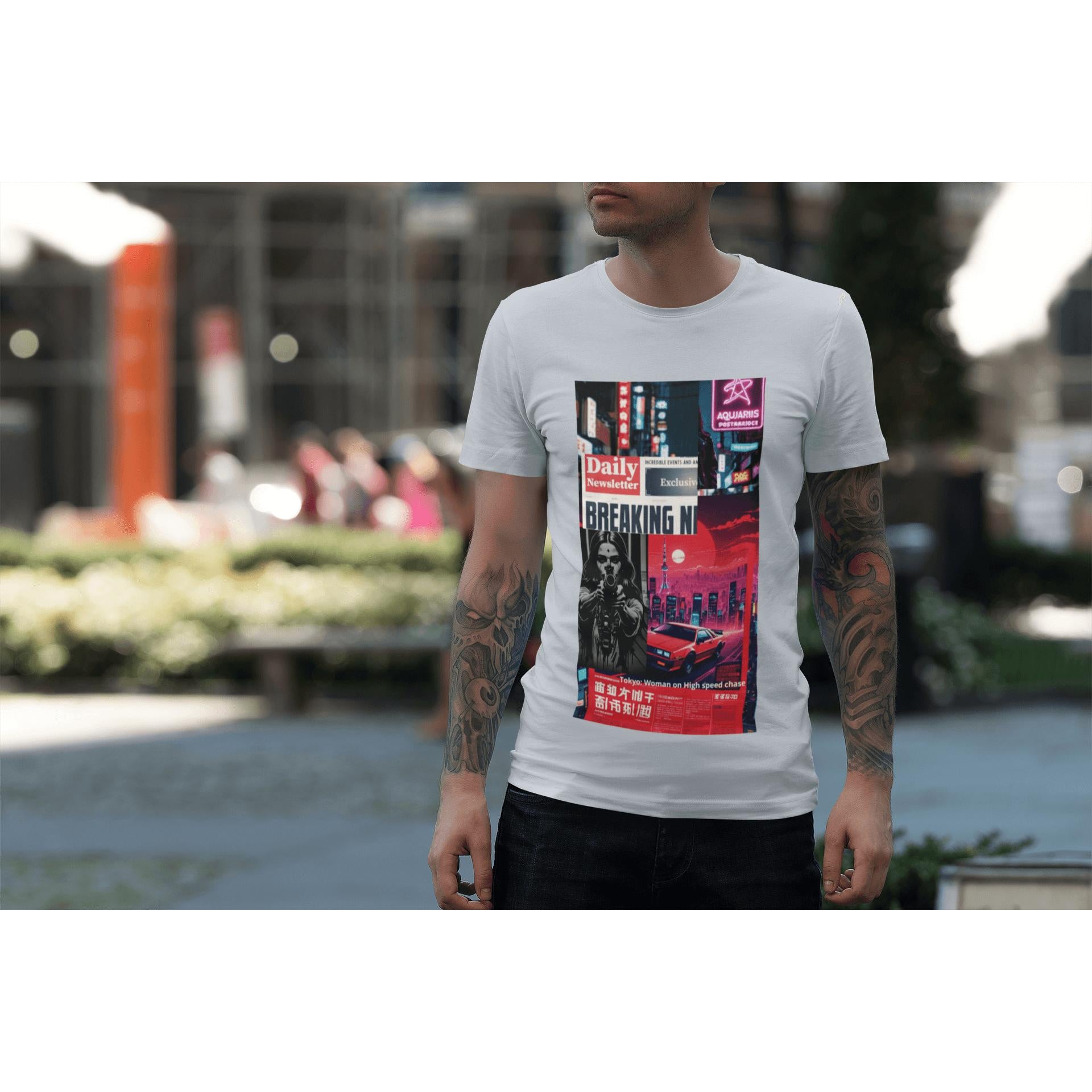 Y2K Tokyo Skyline Graphic T-Shirt | Artists’ Armory